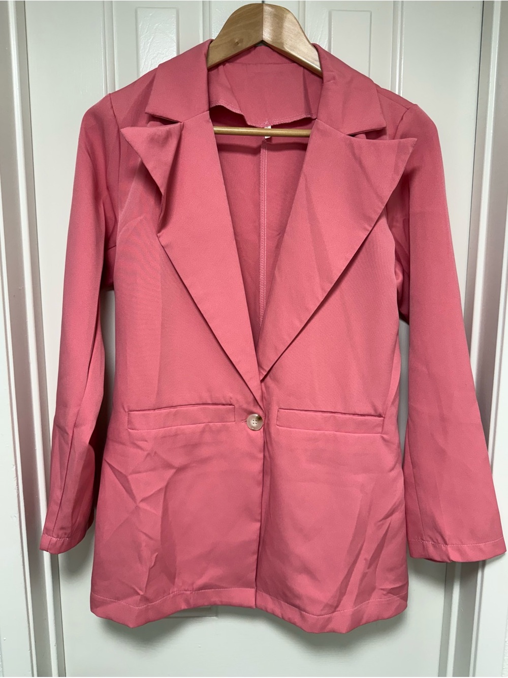 Women’s Thin Coral Pink Blazer Jacket
